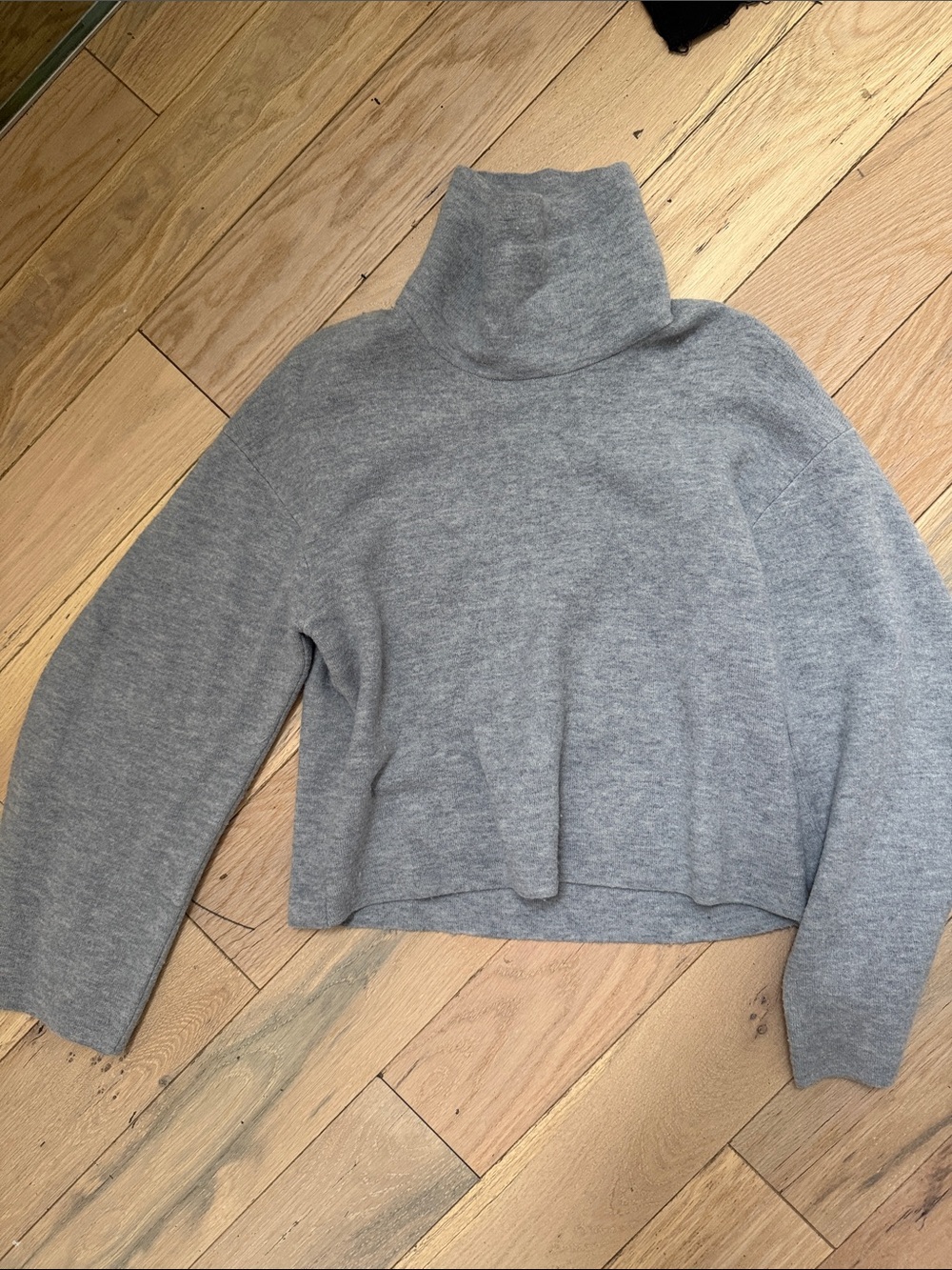 Ulla Johnson Heather Gray Turtleneck Cropped Sweater